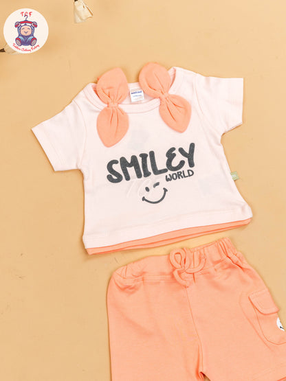 Peach - Girls T-Shirts & Shorts