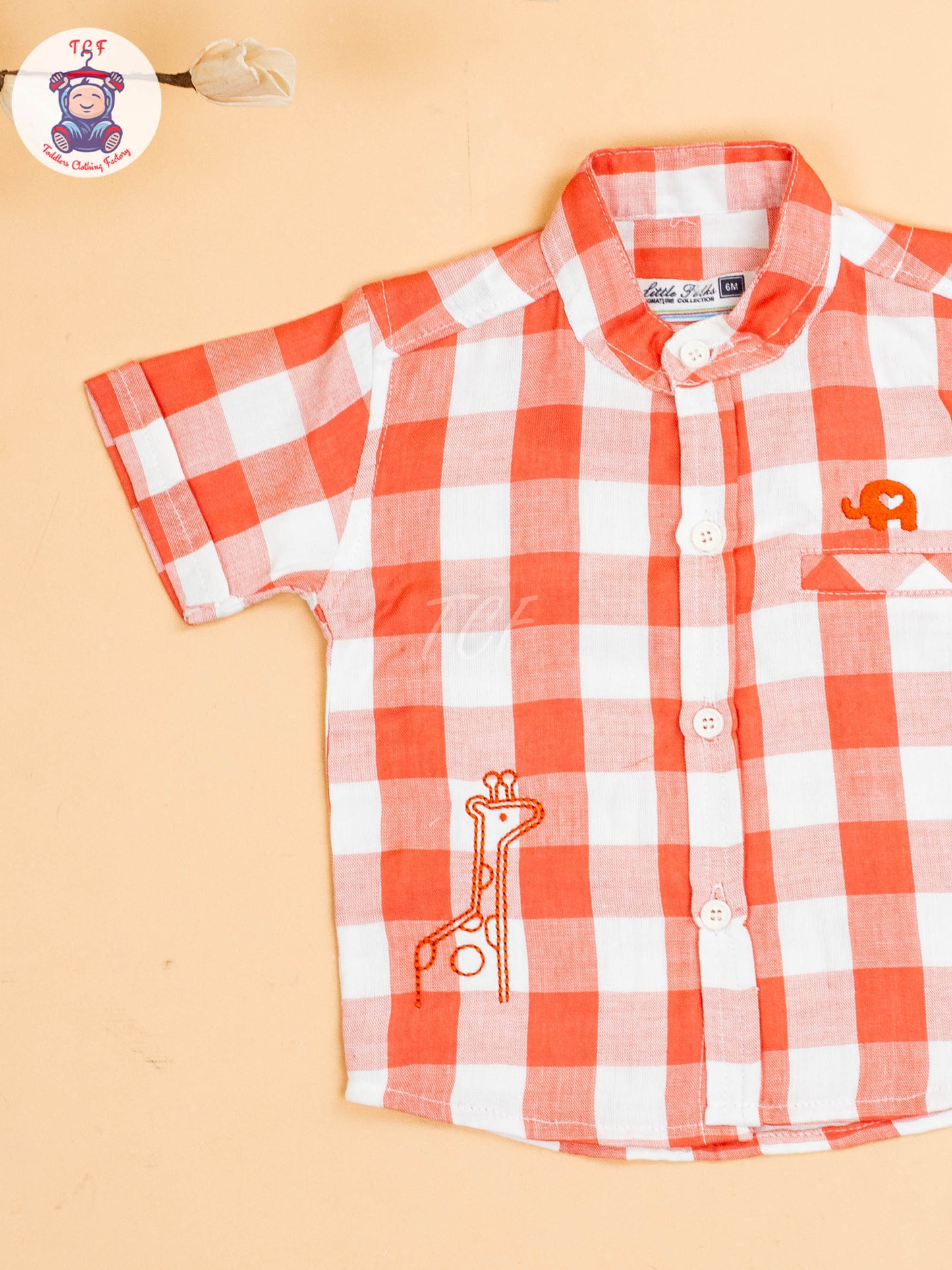 Rust & White - Boys Checks Printed Shirts & Shorts