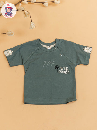 Light Green & Beige - Girls T-Shirts & Shorts