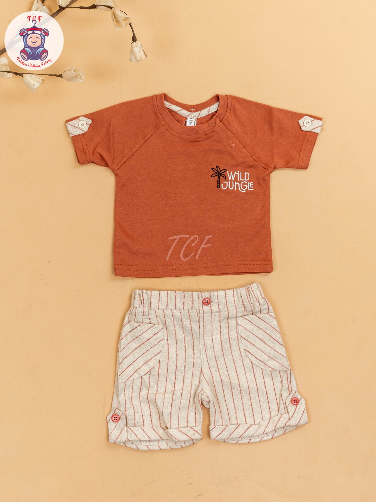 Rust & Beige - Girls T-Shirts & Shorts