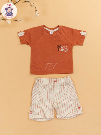 Rust & Beige - Girls T-Shirts & Shorts