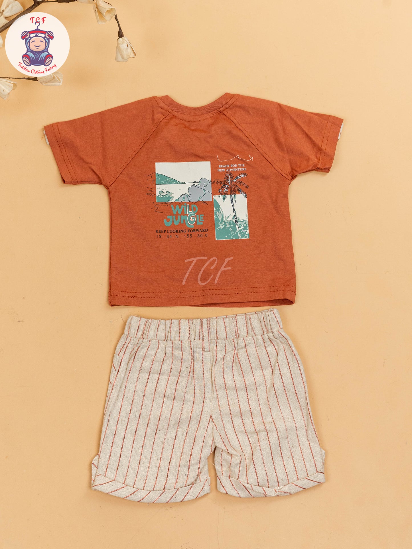 Rust & Beige - Girls T-Shirts & Shorts