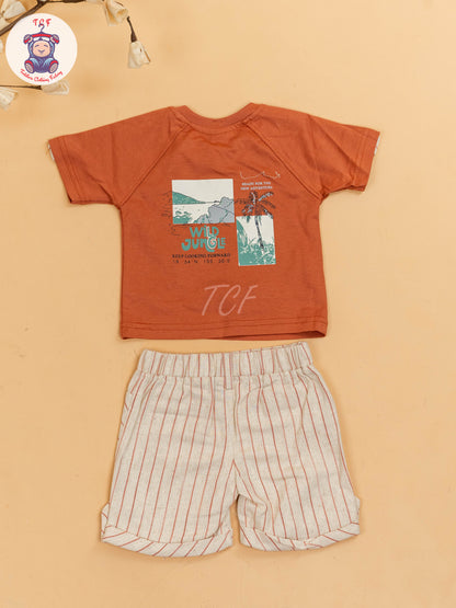 Rust & Beige - Girls T-Shirts & Shorts
