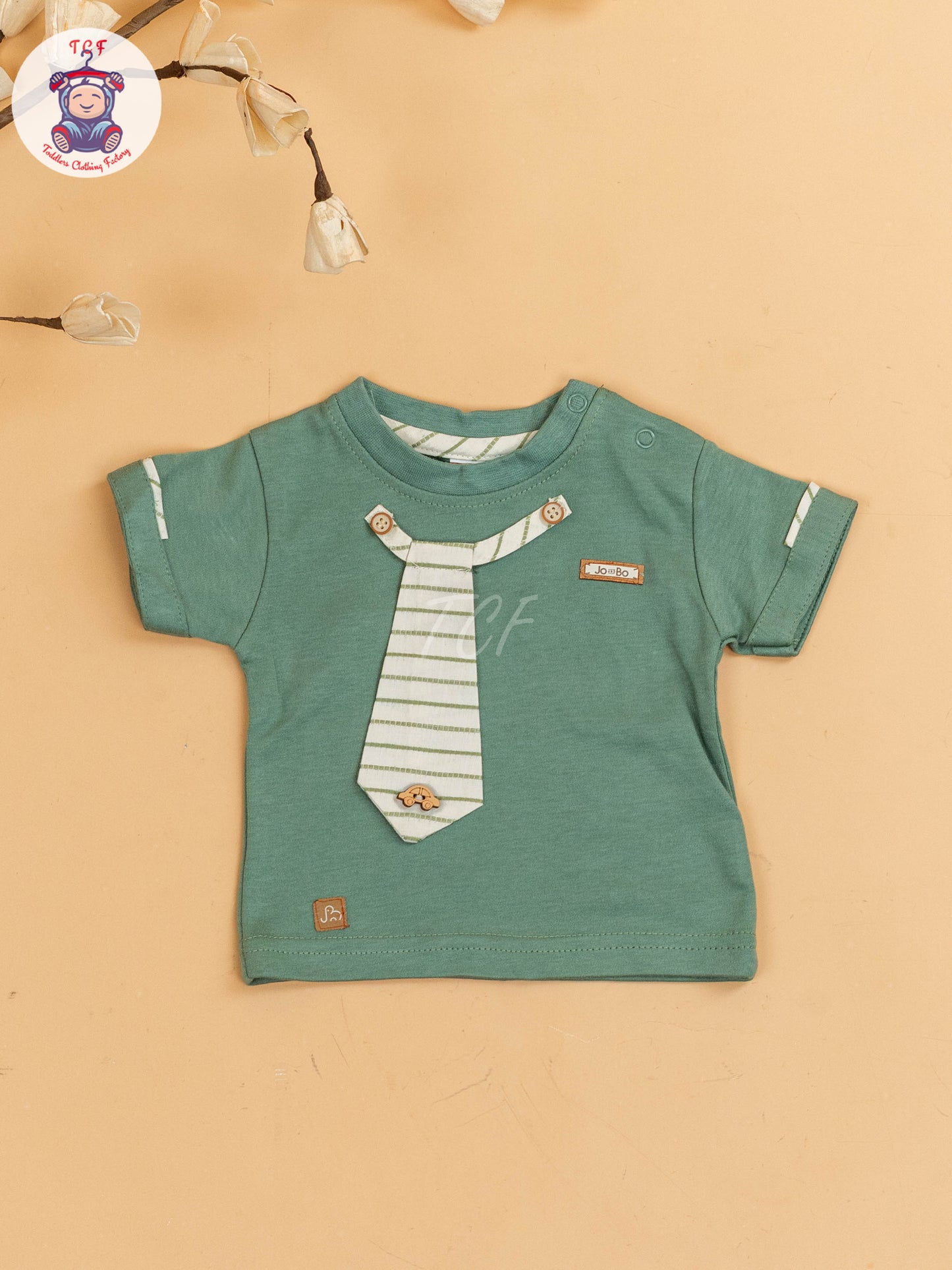 Light Green & Beige - Girls T-Shirts & Shorts