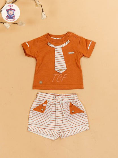 Rust & Beige - Girls T-Shirts & Shorts
