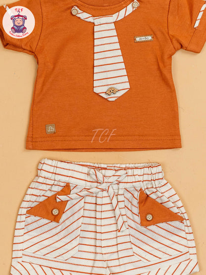 Rust & Beige - Girls T-Shirts & Shorts