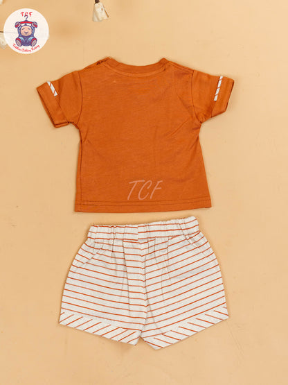 Rust & Beige - Girls T-Shirts & Shorts
