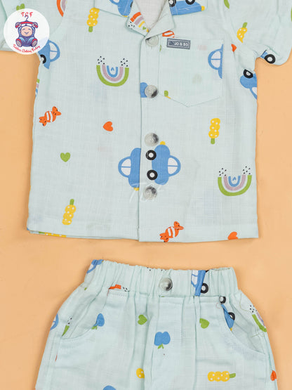 Sky Blue  - T-Shirts & Shorts