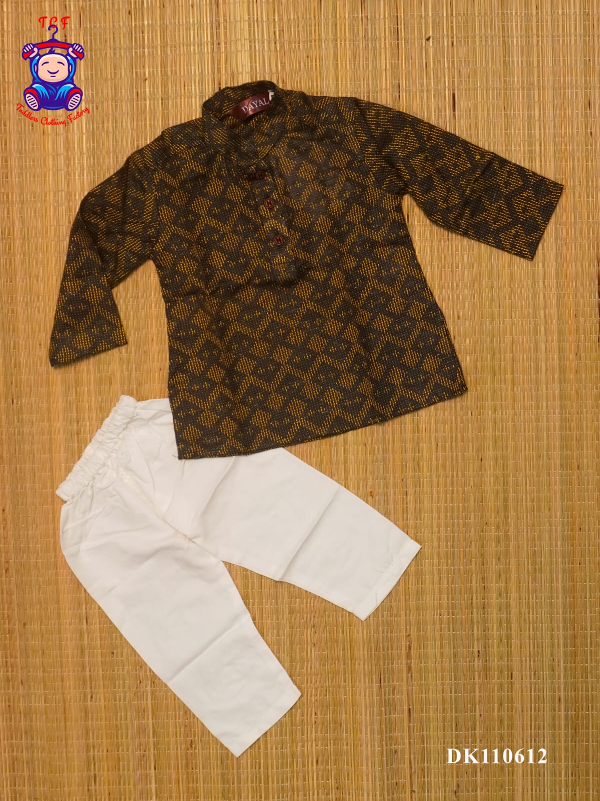 Leaf Green & White - Kids Readymade Kurta Sets