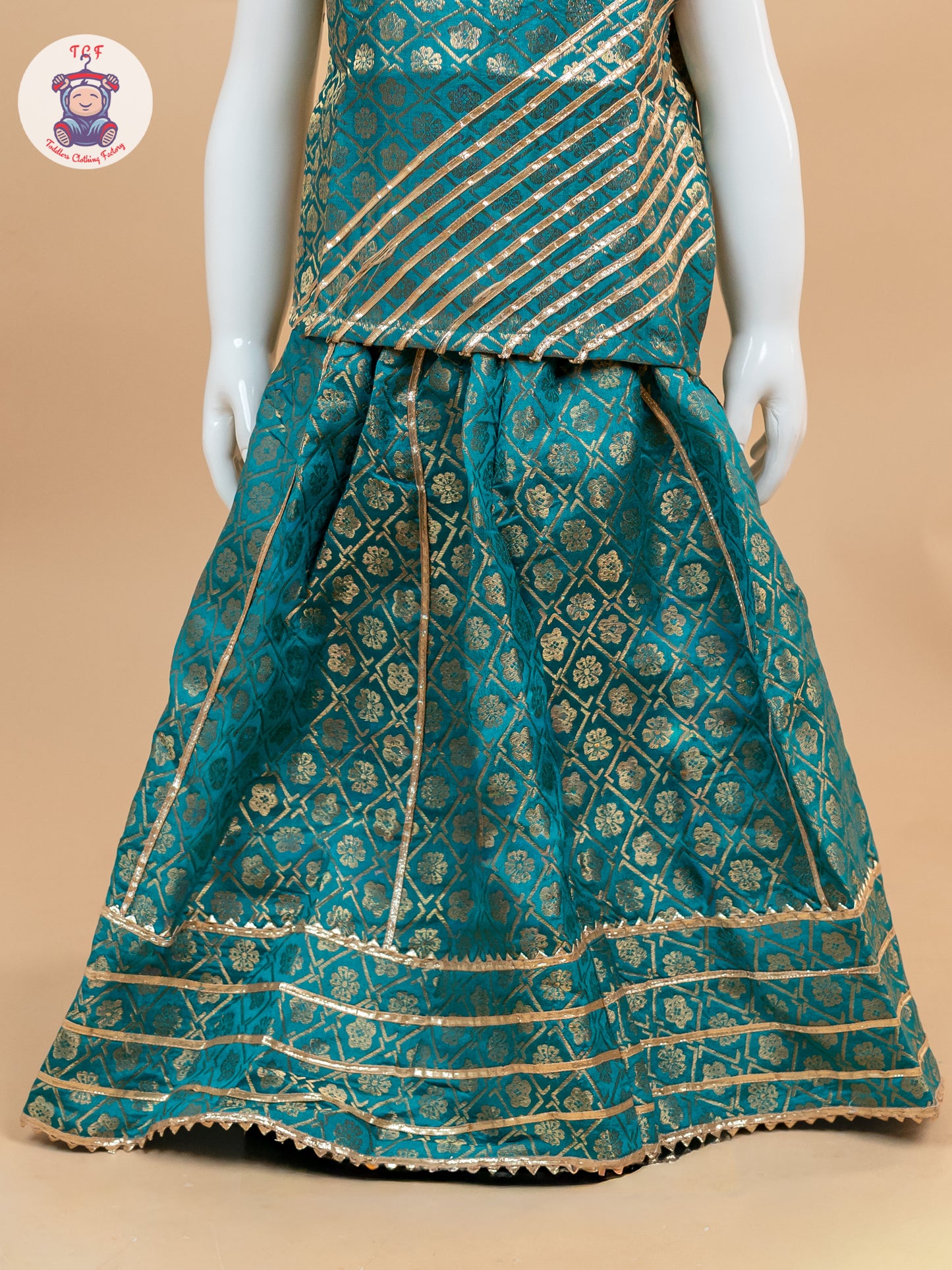 Green - Ethnic Printed Choli & Lehenga