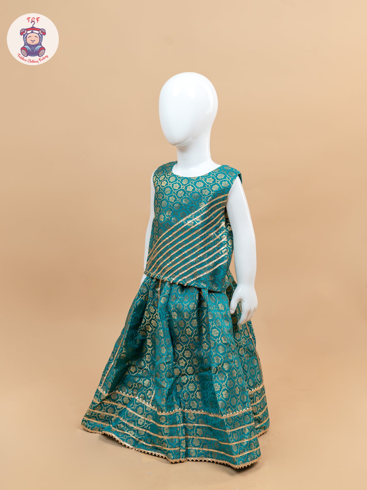 Green - Ethnic Printed Choli & Lehenga