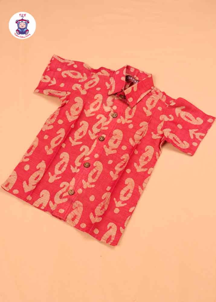 Red - Boys Bhatik Readymade Shirts