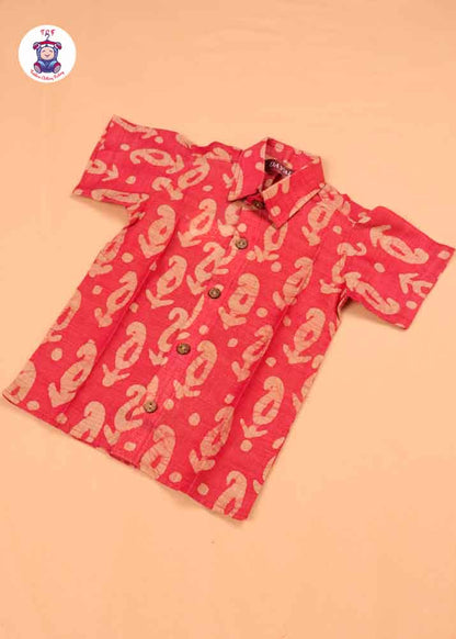 Red - Boys Bhatik Readymade Shirts