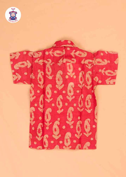 Red - Boys Bhatik Readymade Shirts