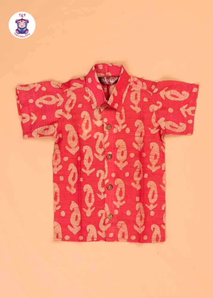 Red - Boys Bhatik Readymade Shirts