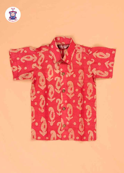 Red - Boys Bhatik Readymade Shirts