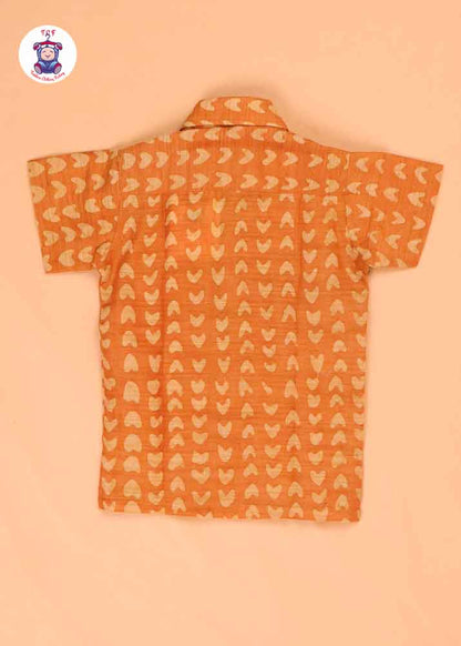 Mustard & Beige - Boys Readymade Bhatik Shirts