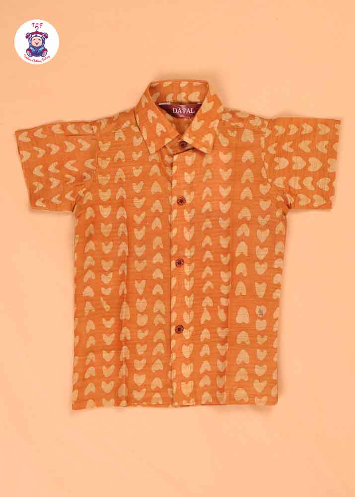 Mustard & Beige - Boys Readymade Bhatik Shirts