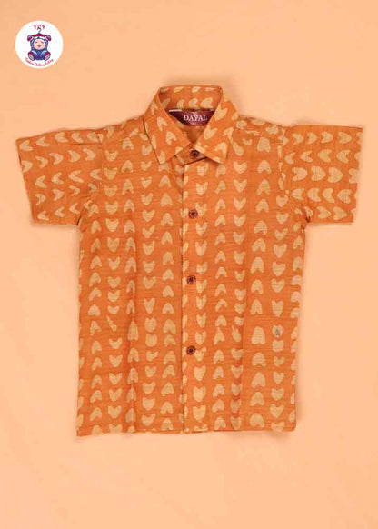 Mustard & Beige - Boys Readymade Bhatik Shirts