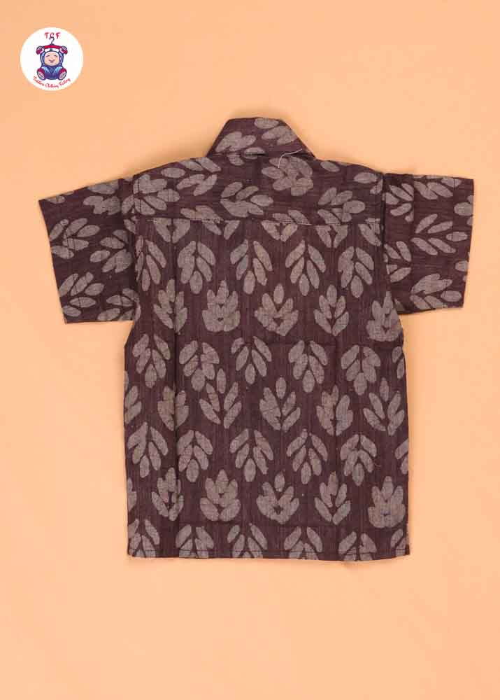 Grey & Beige - Boys Readymade Bhatik Shirts