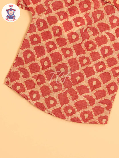 Red & Beige - Boys Readymade Bhatik Shirts