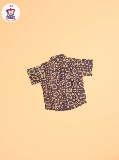 Lavender & Beige - Boys Readymade Bhatik Shirts