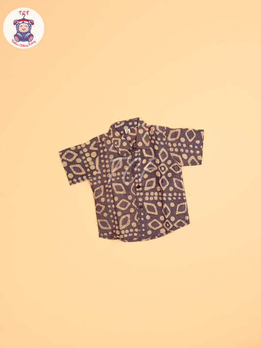 Lavender & Beige - Boys Readymade Bhatik Shirts