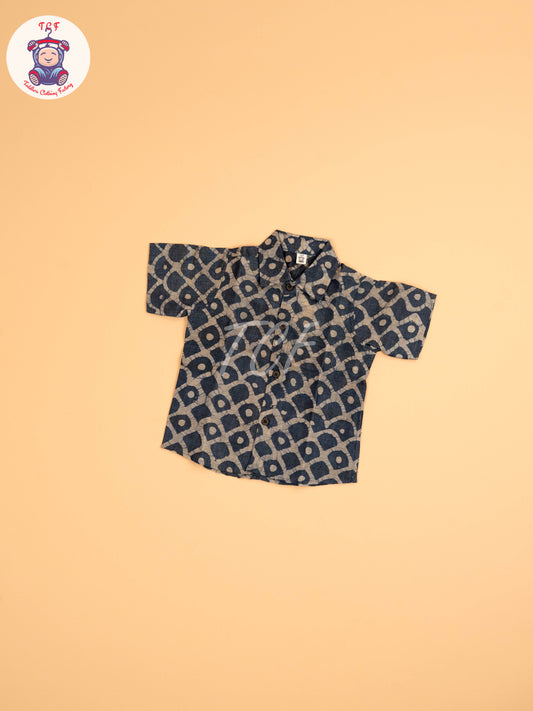 Grey & Beige - Boys Readymade Bhatik Shirts