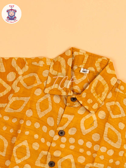 Yellow & Beige - Boys Readymade Bhatik Shirts
