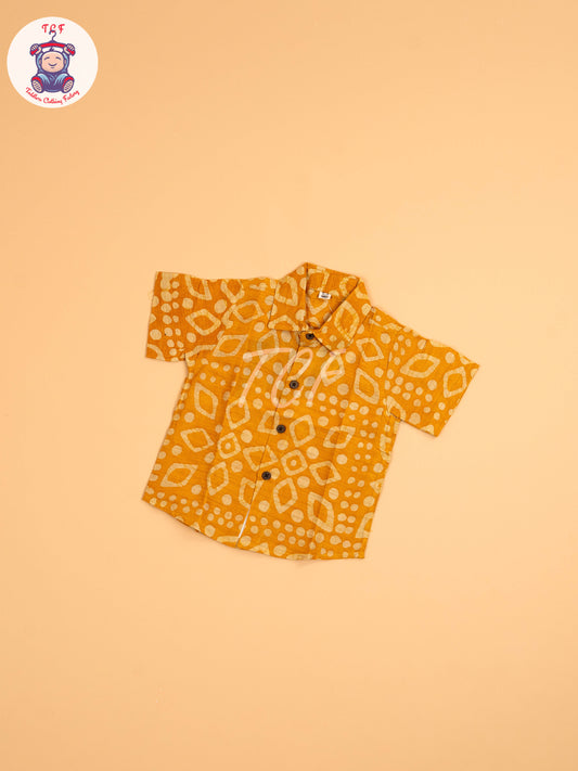 Yellow & Beige - Boys Readymade Bhatik Shirts
