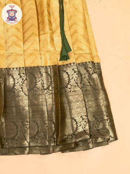 Green & Gold - Girls Readymade Pavadai Sattai