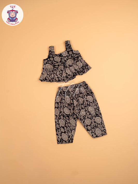 Black - Floral Printed Kalamkari Co-ords Sets