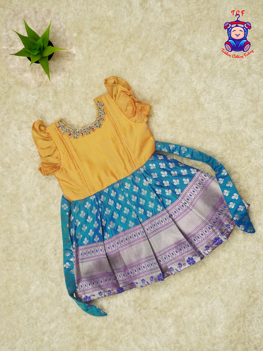 Yellow & Blue - Readymade Kidswear Frocks