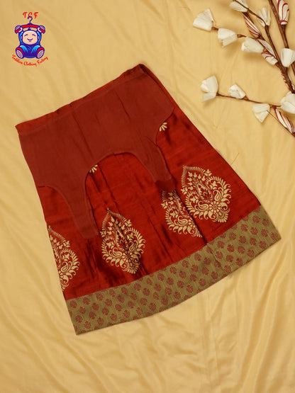 Grey & Maroon - Cotton Pavadai Sattai