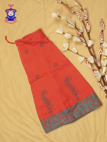 Grey & Red - Cotton Pavadai Sattai
