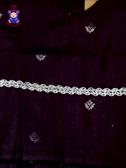 Blue and Wine - Cotton Pavadai Sattai
