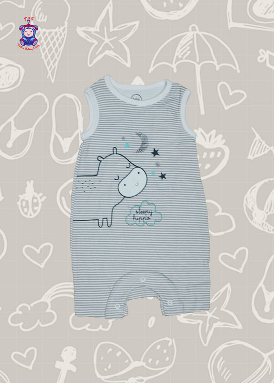 Grey - Cotton Half Rompers