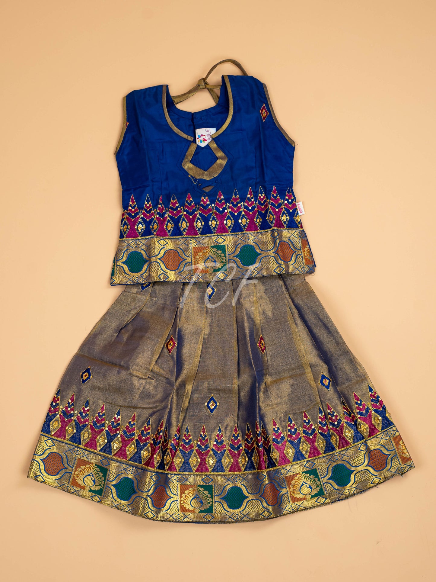 Blue - Embriodered Pavadai Sattai