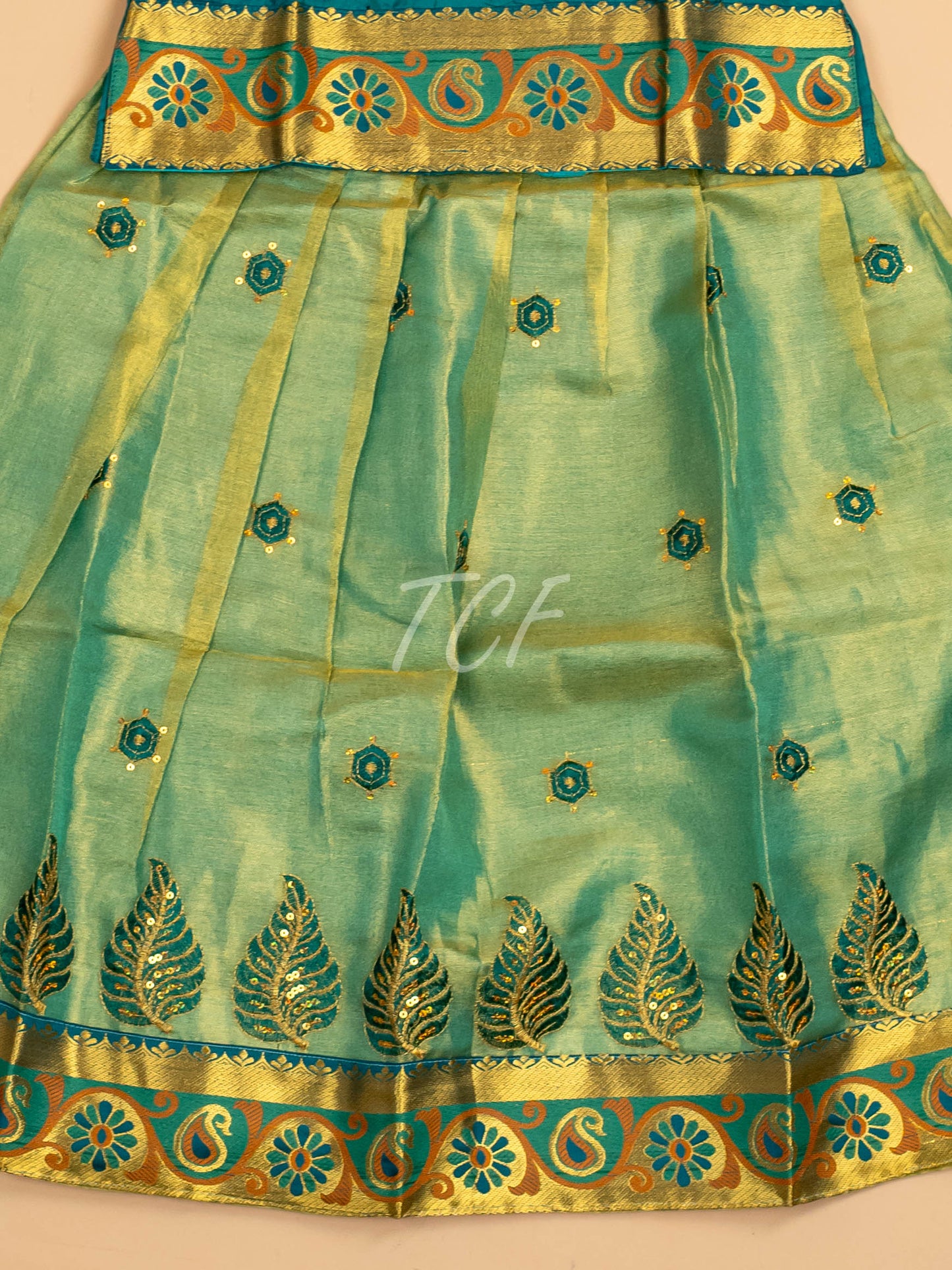 Green - Embriodered Pavadai Sattai