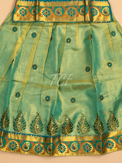 Green - Embriodered Pavadai Sattai