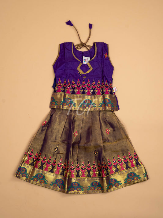 Violet - Embriodered Pavadai Sattai