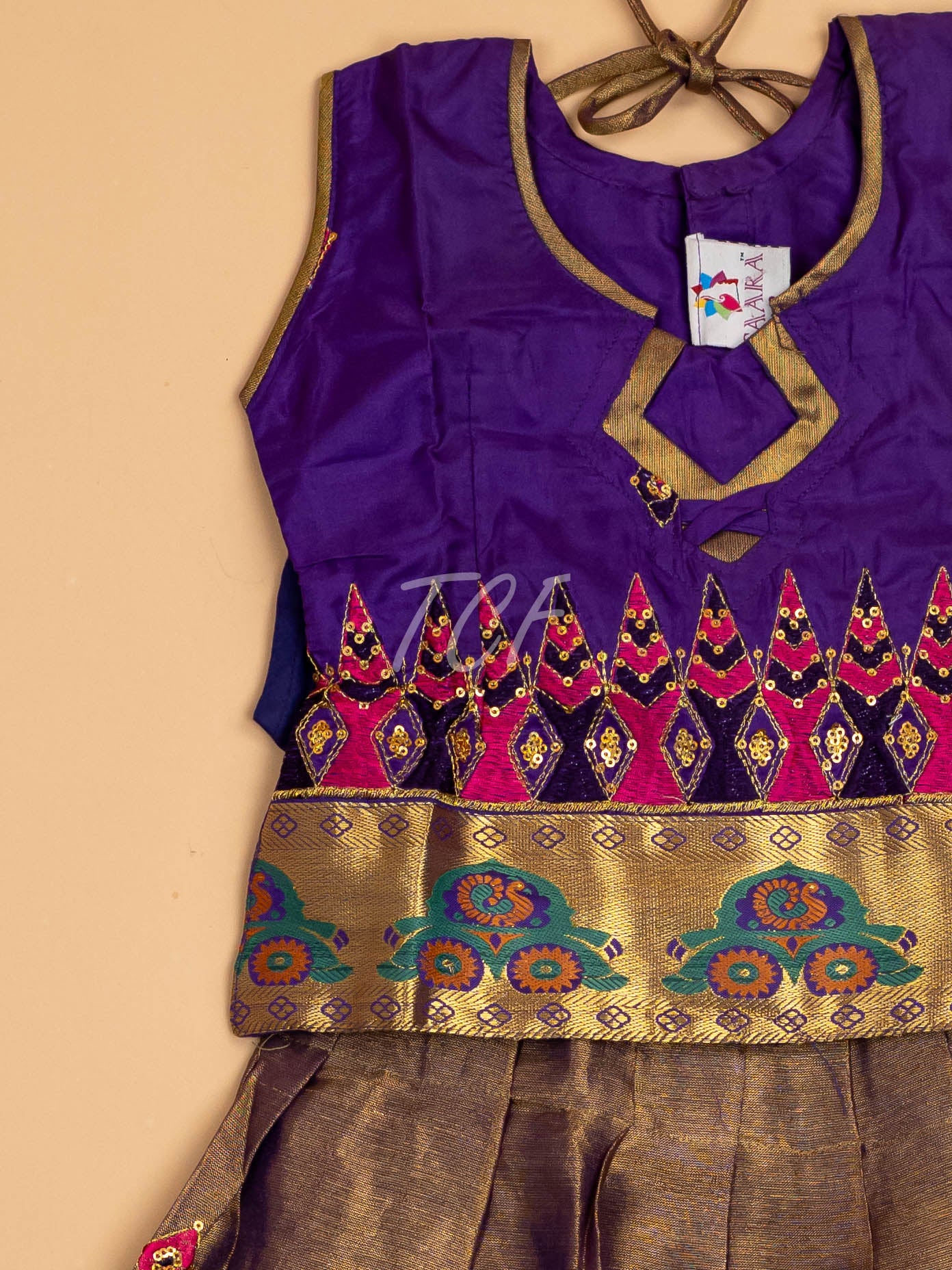 Violet - Embriodered Pavadai Sattai