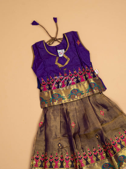 Violet - Embriodered Pavadai Sattai