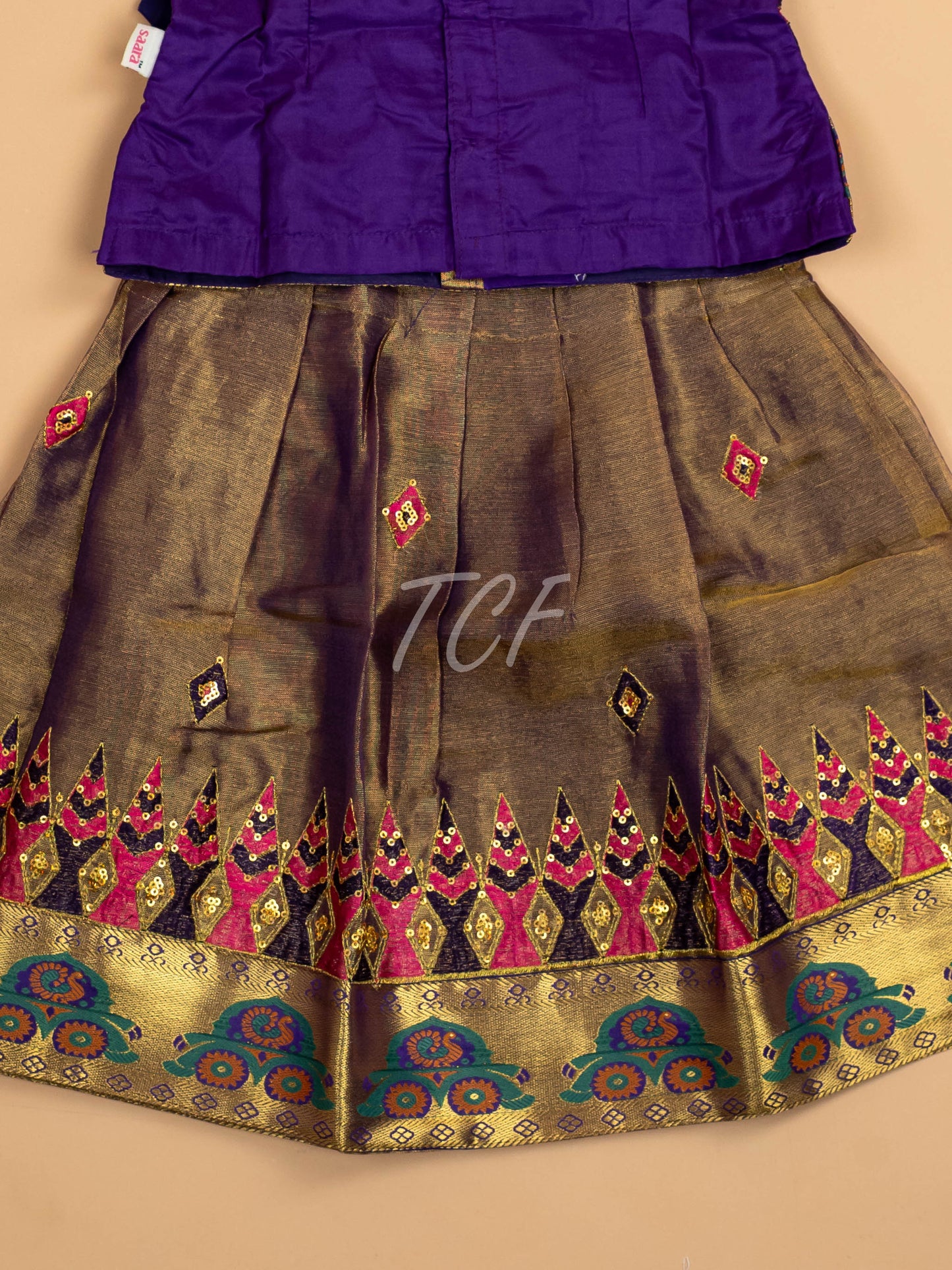 Violet - Embriodered Pavadai Sattai