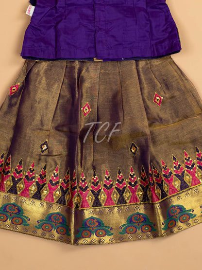 Violet - Embriodered Pavadai Sattai