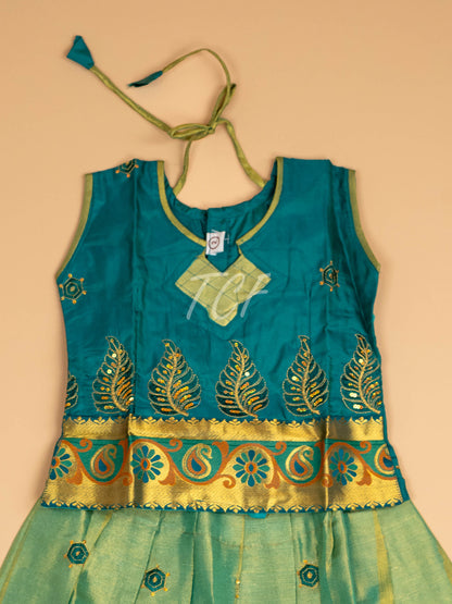 Green - Embriodered Pavadai Sattai