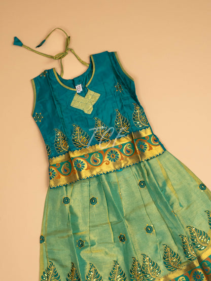 Green - Embriodered Pavadai Sattai