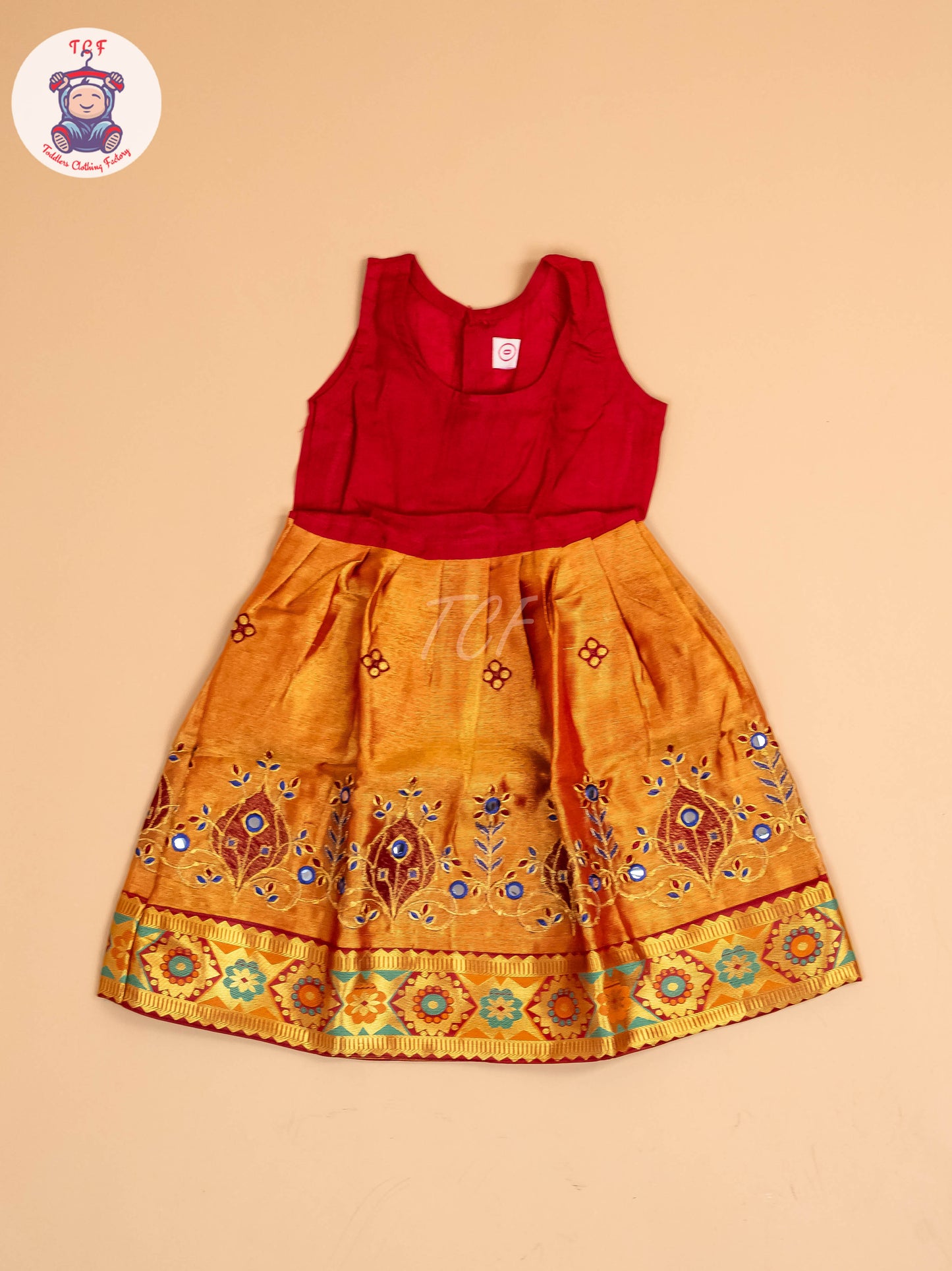 Maroon - Embriodered Pavadai Sattai