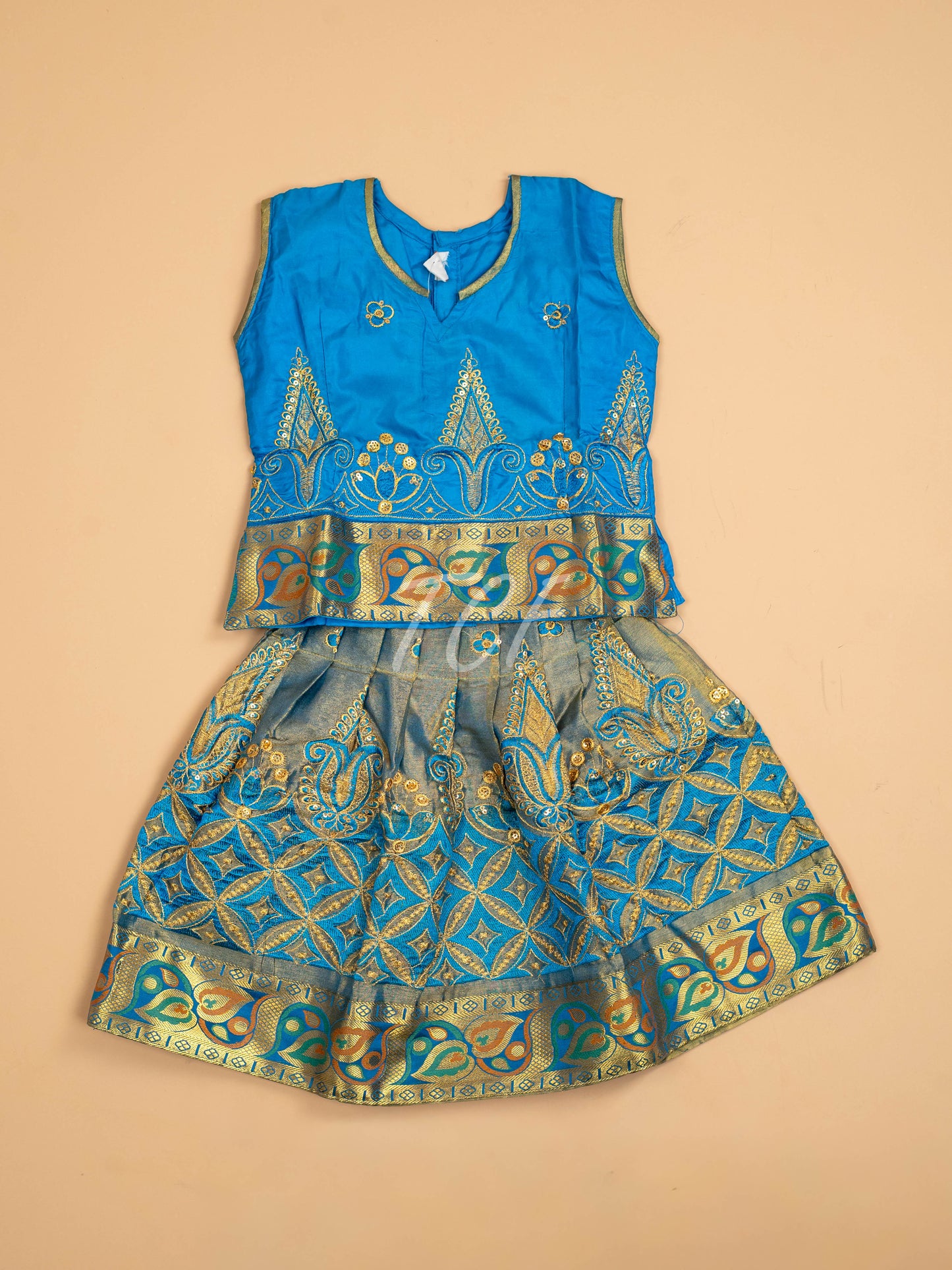 Sky Blue - Embriodered Pavadai Sattai