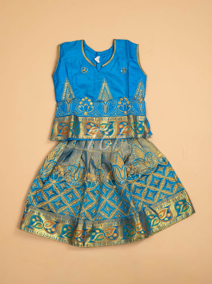 Sky Blue - Embriodered Pavadai Sattai